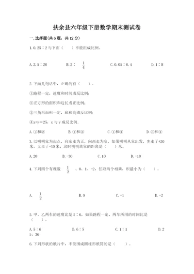 扶余县六年级下册数学期末测试卷（名校卷）.docx
