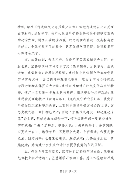 乡镇纪律教育学习月活动总结.docx