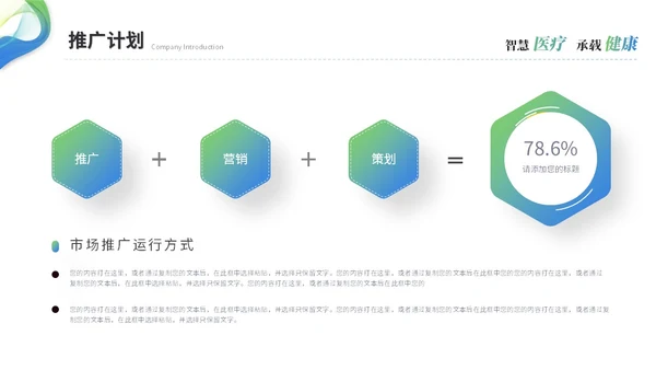 简约渐变智慧医疗医学医药公司介绍企业介绍ppt模板