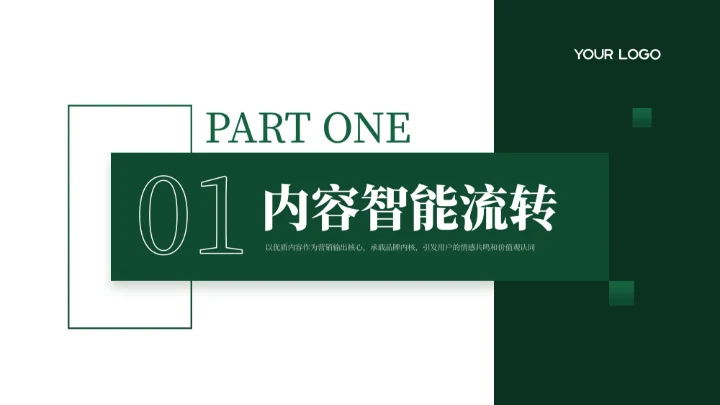 绿色简约极简风汇报PPT模板
