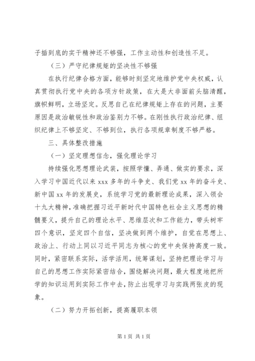 XX年主题教育个人检视问题剖析材料.docx