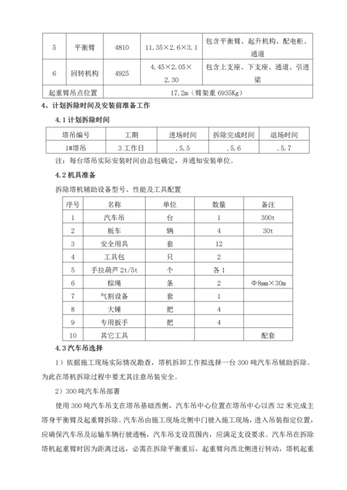 塔吊拆除综合标准施工专业方案.docx