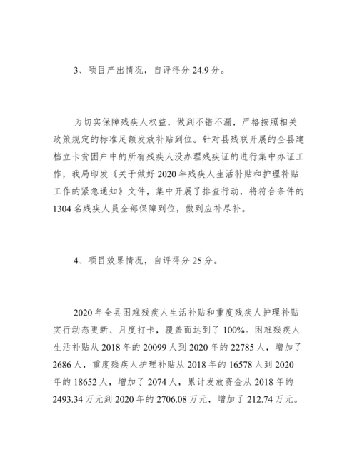 残疾人护理补贴绩效自评报告.docx