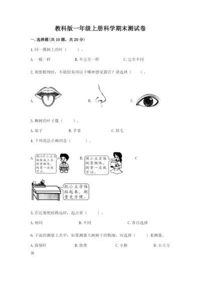 教科版一年级上册科学期末测试卷附参考答案（培优b卷）.docx