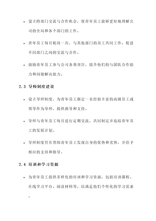 公司青年成长成才方案