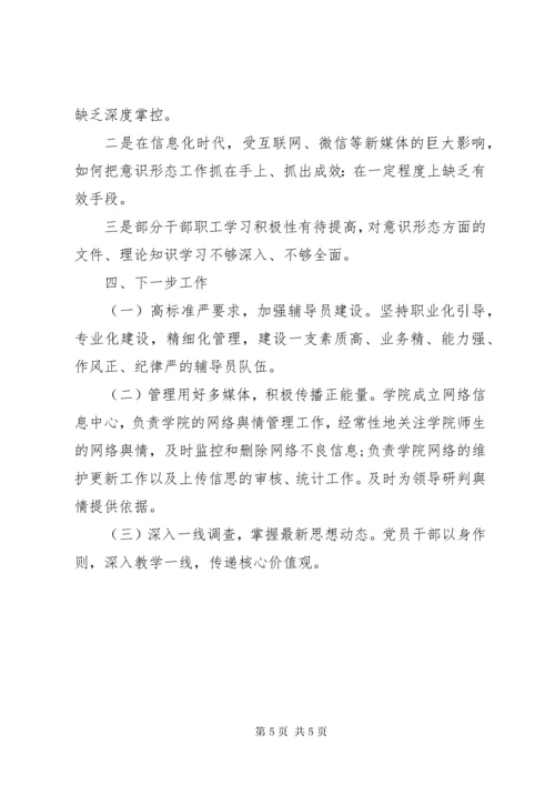 学院意识形态工作总结汇总.docx