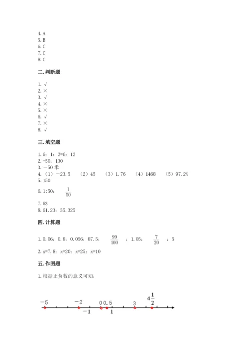 六年级下册数学期末测试卷加解析答案.docx