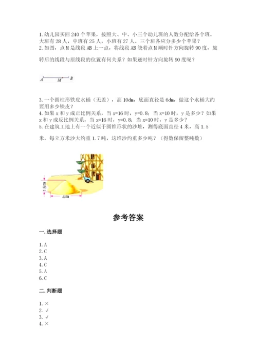 北师大版六年级下册数学期末测试卷【综合题】.docx