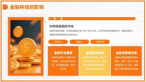 橙色商务风毕业答辩PPT模板_金融科技与普惠金融PPT模板