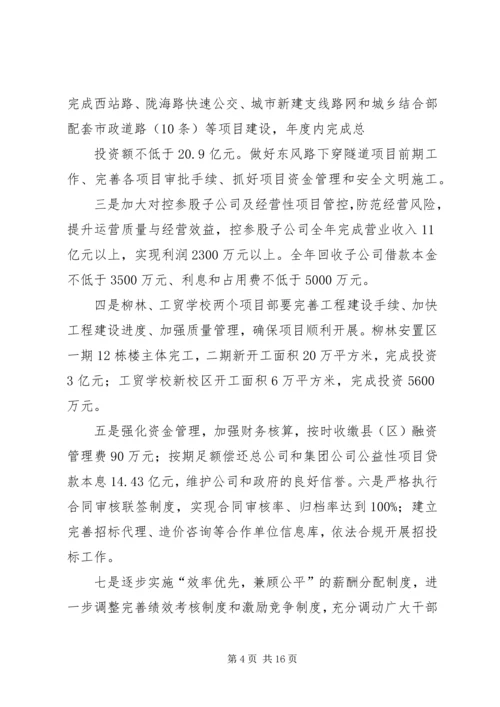 篇一：XX年度集团公司工作安排.docx
