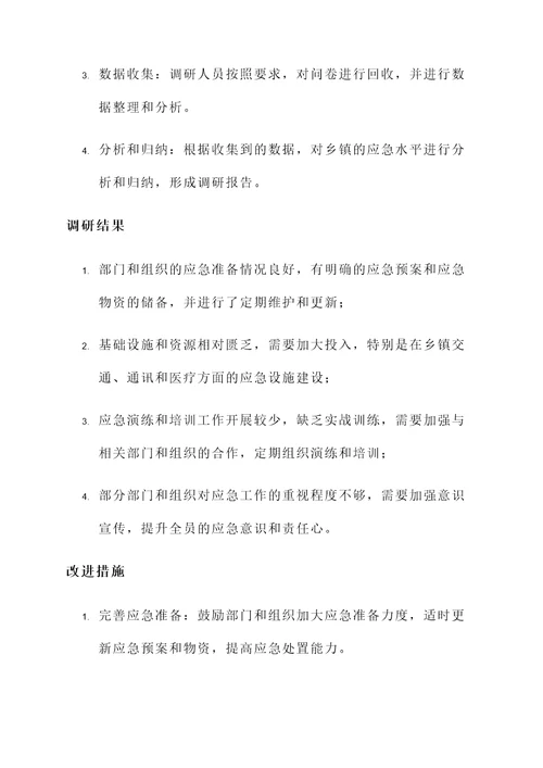 乡镇应急水平调研工作汇报