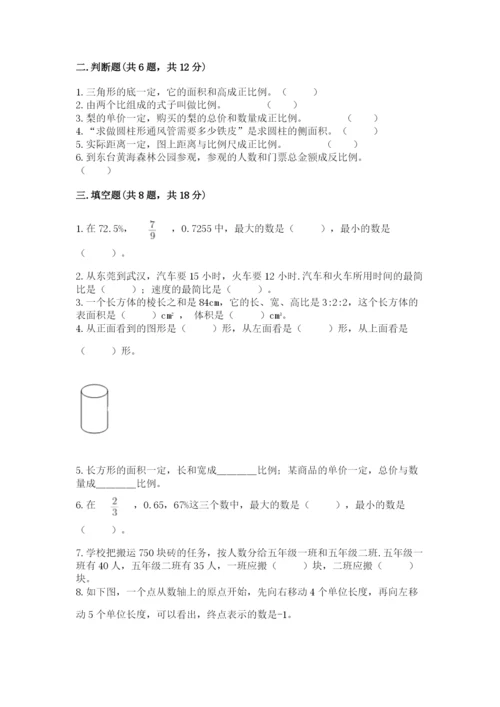 南昌市西湖区六年级下册数学期末测试卷（名师系列）.docx