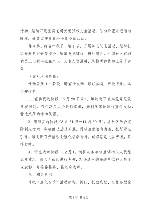 社区党建五化四季主题活动意见.docx