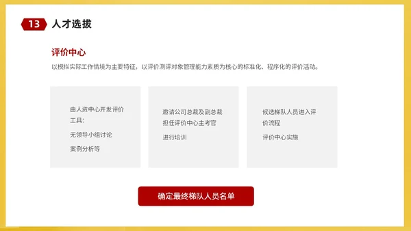 红黄简约商务企业培训课件人才梯队建设与人才培养课件PP团队