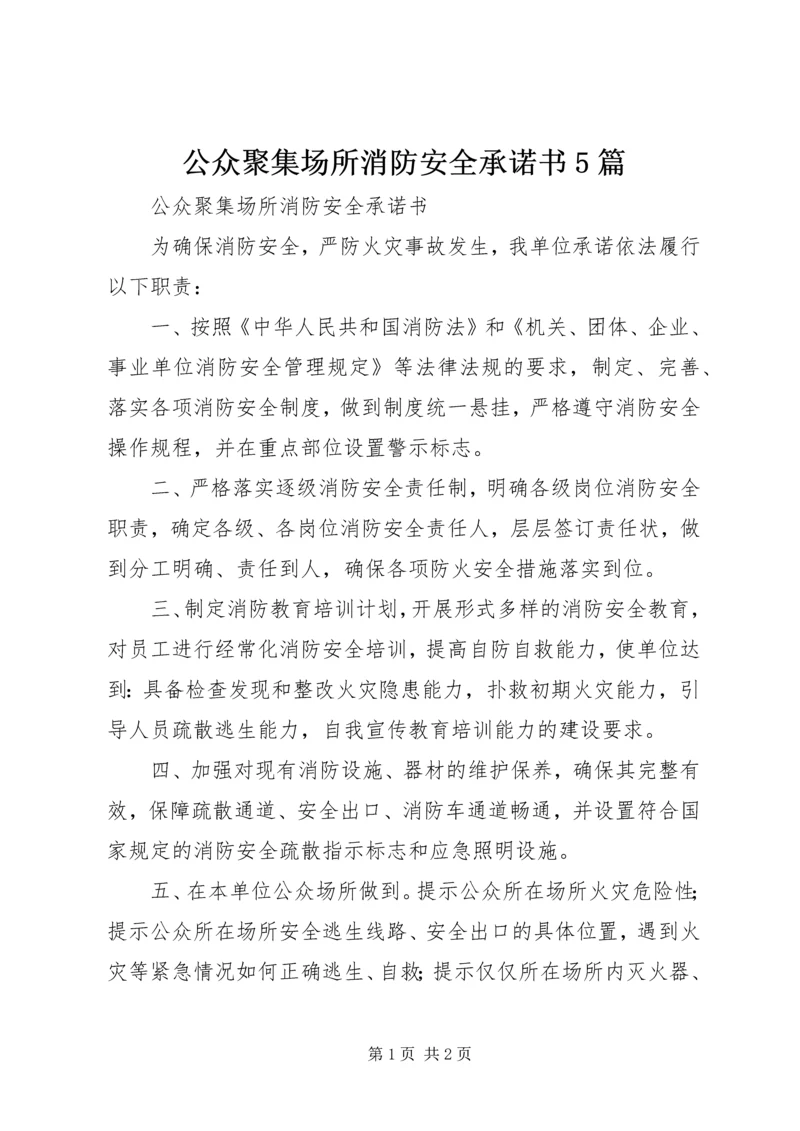 公众聚集场所消防安全承诺书5篇.docx