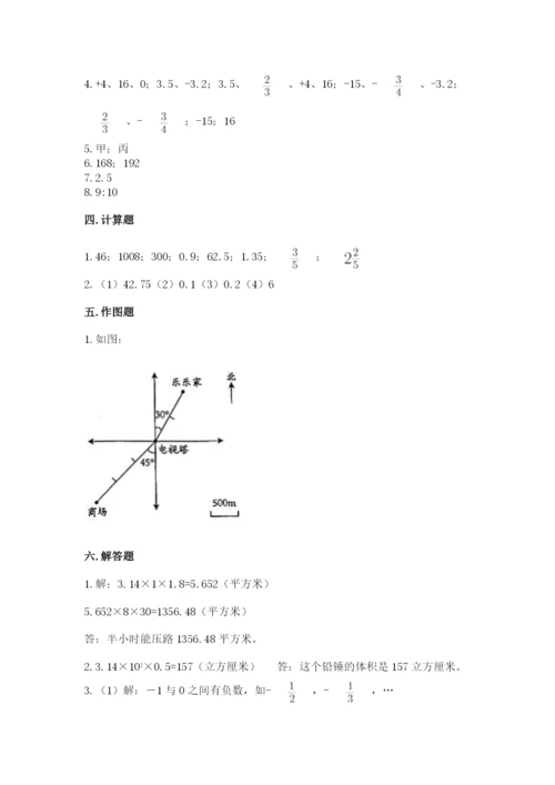 冀教版小学六年级下册数学期末检测试题含完整答案【名校卷】.docx