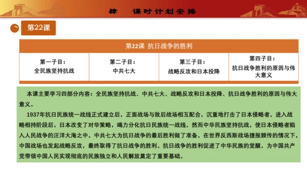 第六单元 中华民族的抗日战争   教材解读   八年级历史上册同步精品课件（部编版）