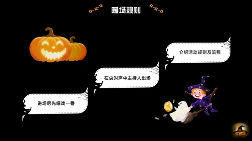 黑色卡通万圣节活动节日庆典PPT课件