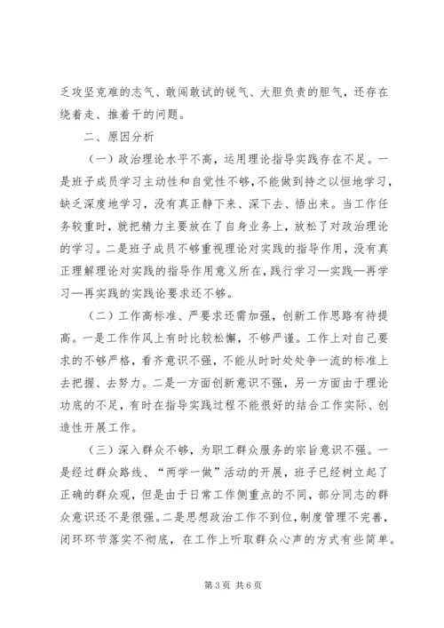 监管局党支部班子成员对照检查材料汇报.docx