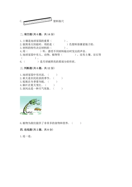 教科版二年级上册科学期末测试卷及参考答案（考试直接用）.docx
