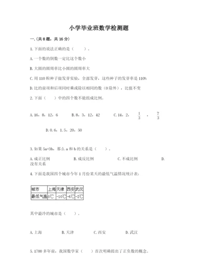 小学毕业班数学检测题附参考答案【典型题】.docx