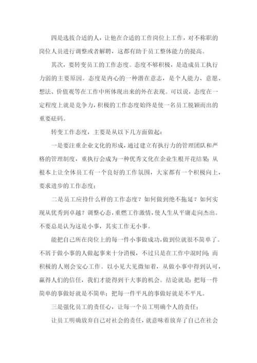 执行力心得体会范文（5篇）.docx