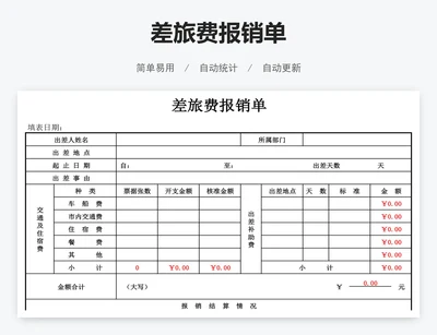 差旅费报销单