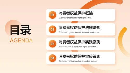 橙色商务风消费者权益保护PPT模板