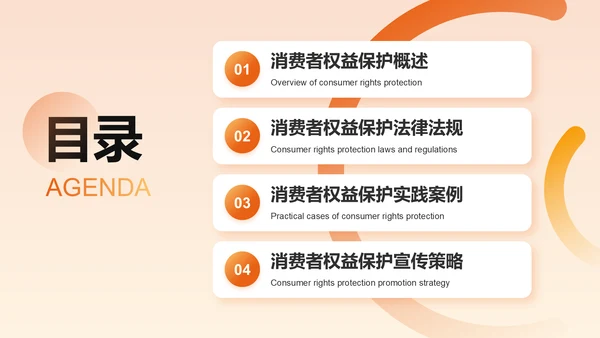 橙色商务风消费者权益保护PPT模板