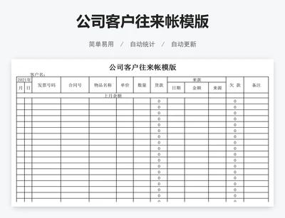 公司客户往来帐模版