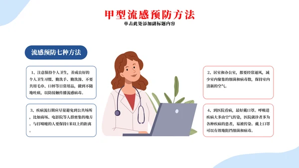 春季流行病毒流感病毒的预防与治疗PPT模板