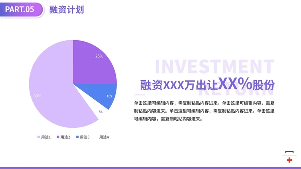 紫色渐变医学医疗器械大学生创业计划PPT模板