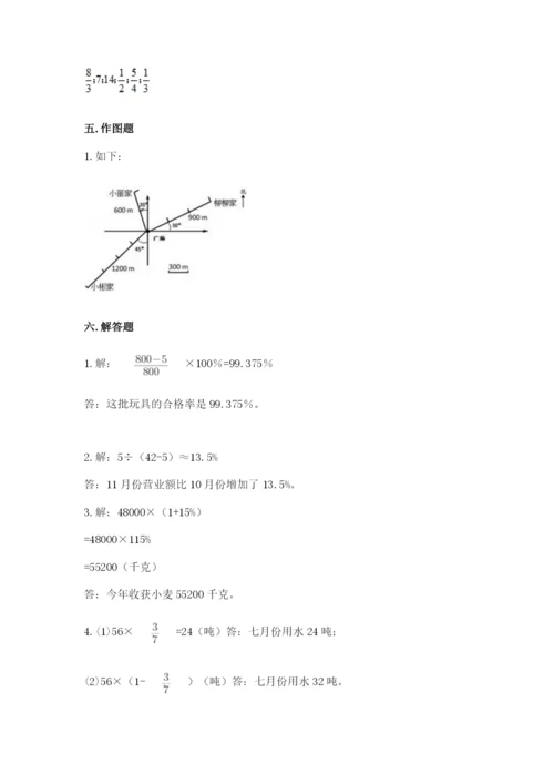 2022人教版六年级上册数学期末测试卷附参考答案（研优卷）.docx