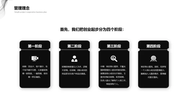 黑灰商业计划项目简介PPT模板