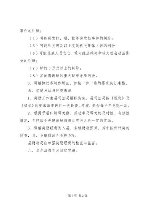 人民调解委员会调处矛盾纠纷奖励方案.docx