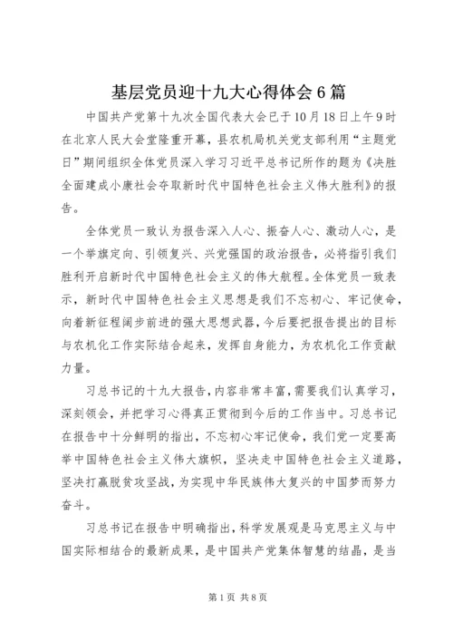 基层党员迎十九大心得体会6篇.docx