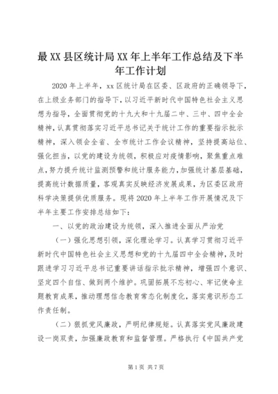 最XX县区统计局XX年上半年工作总结及下半年工作计划.docx