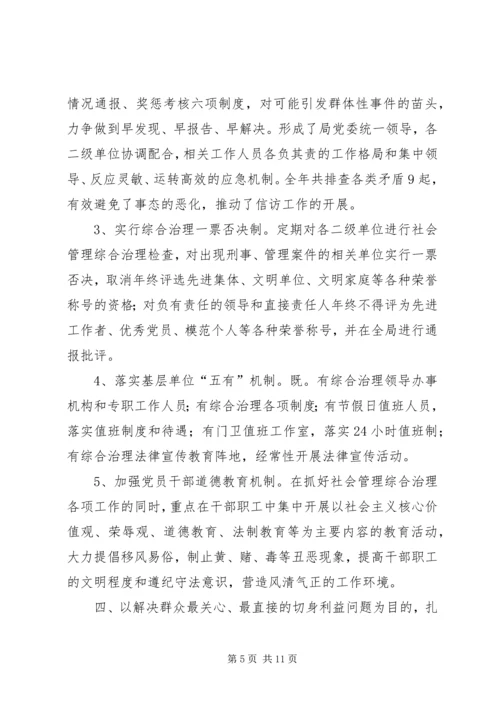 县民政局社会管理综合治理工作报告.docx