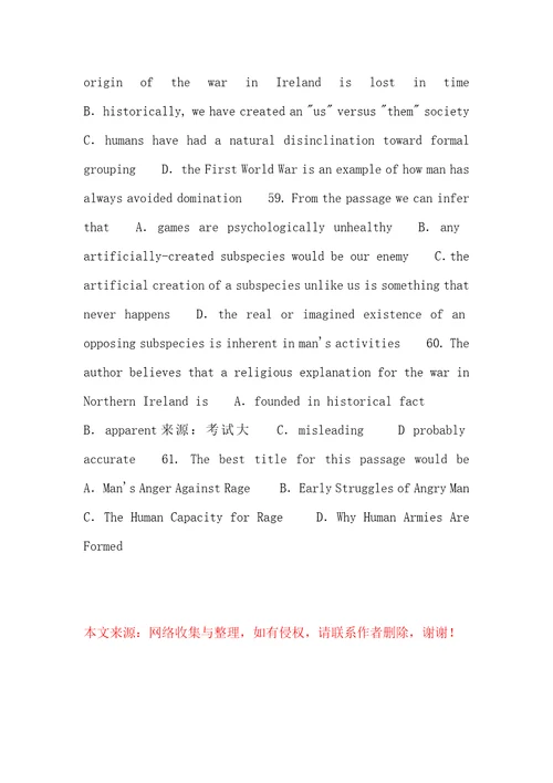 12月英语四级考前每日一练11