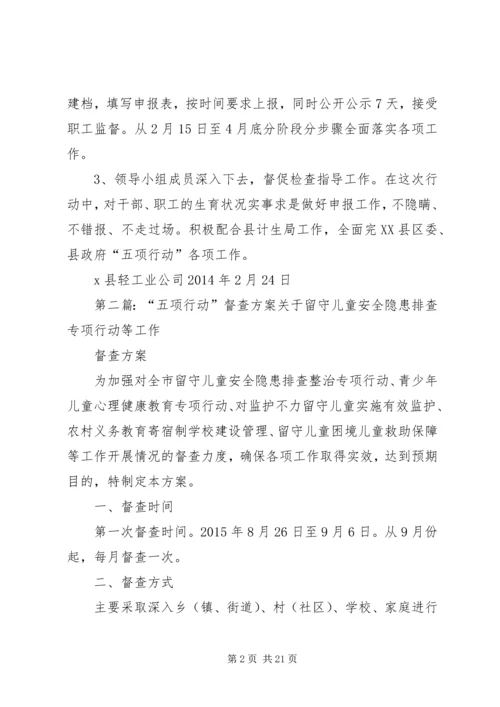 落实计生五项行动方案.docx