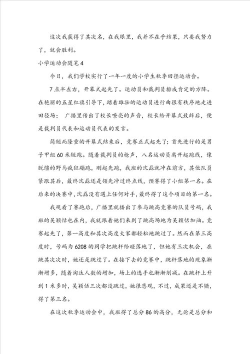 小学运动会随笔