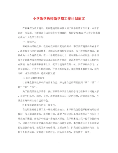 精编之小学数学教师新学期工作计划范文.docx