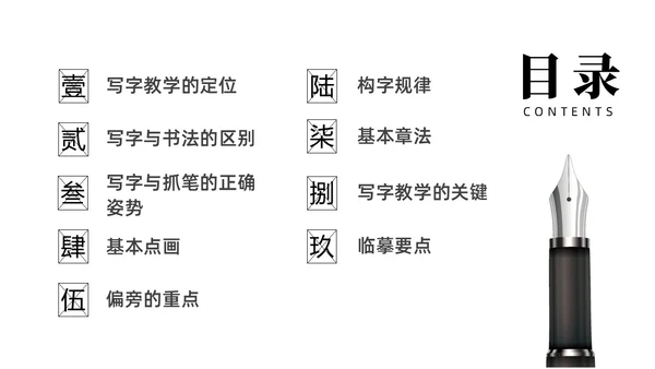 黑白简约商务硬笔书法培训课件PPT