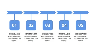 蓝色渐变方形箭头流程管理PPT模板