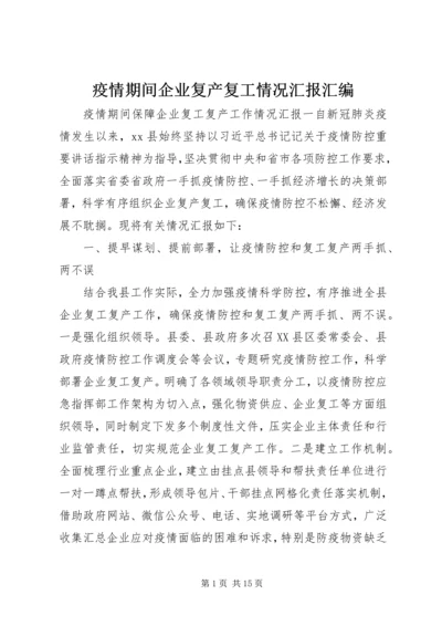 疫情期间企业复产复工情况汇报汇编.docx