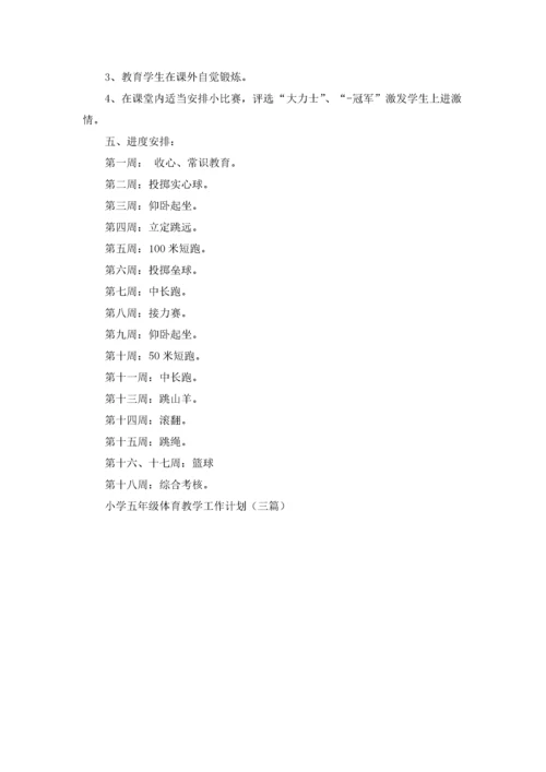 小学五年级体育教学工作计划（三篇）.docx