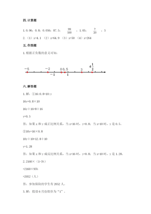 冀教版小学六年级下册数学期末检测试题附答案（满分必刷）.docx