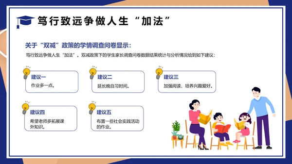 双减主题班会教育PPT动态模板