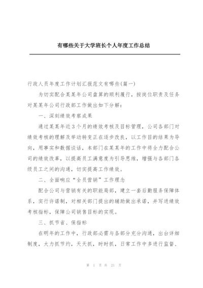 有哪些关于大学班长个人年度工作总结.docx