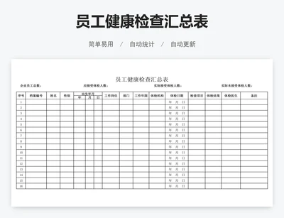 员工健康检查汇总表